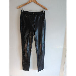 Aritzia Wilfred Free Charm Pant Faux Leather Black Women's Sz 6 Capsule wardrobe